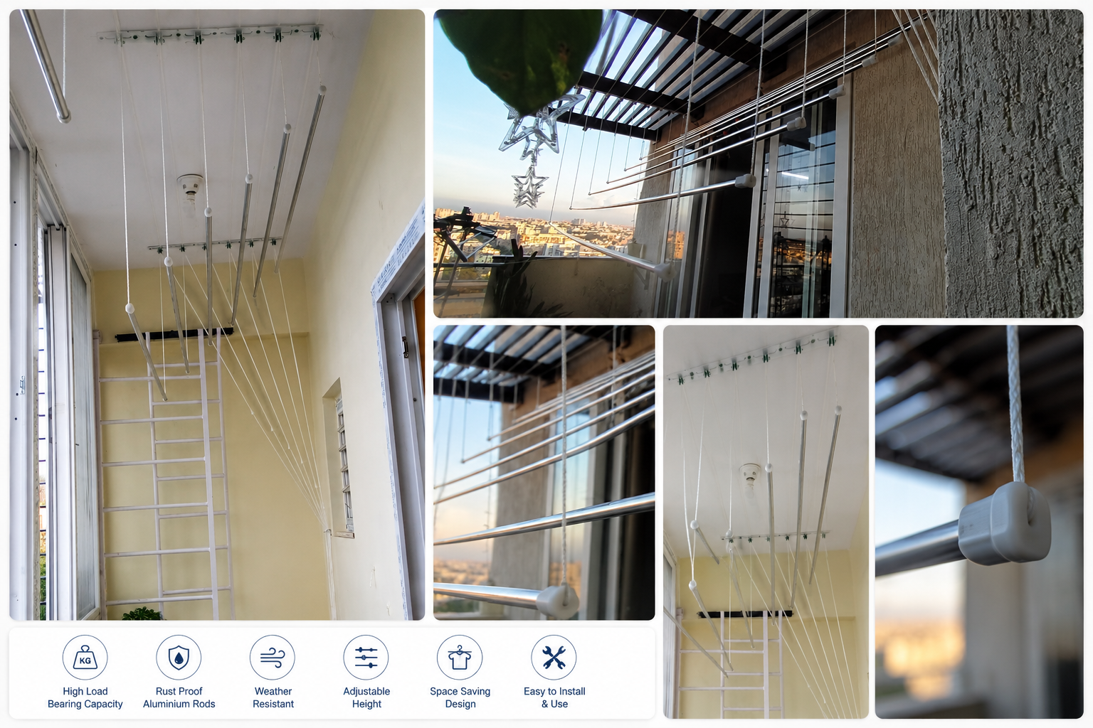 Pull and dry ceiling hanger with smooth pulley mechanism
